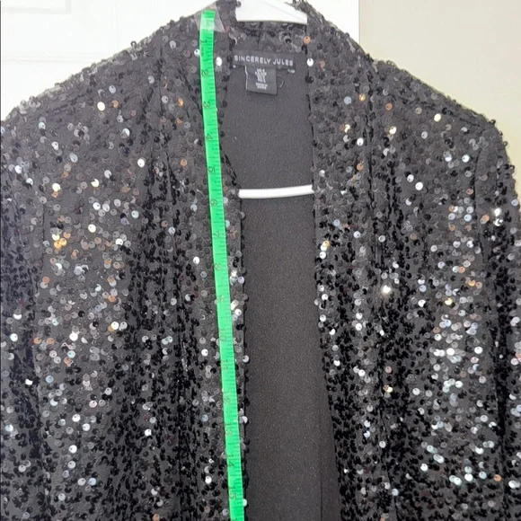Sincerely Jules Black Sequin Coat - Picture 2 of 16